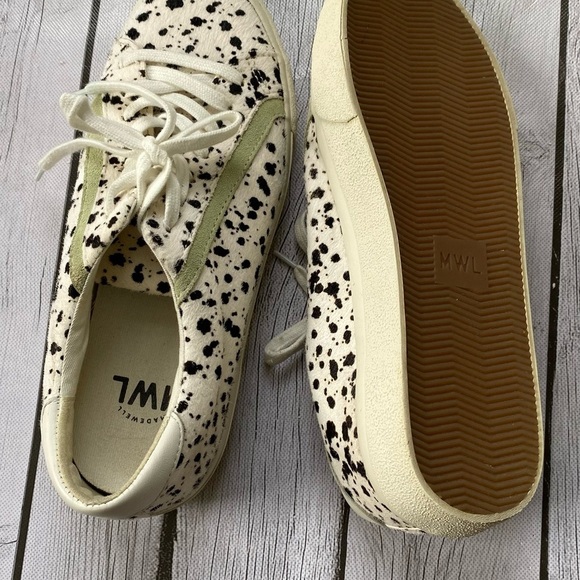 Madewell sidewalk low sneakers white Mint Black Dot Fur tennis shoes size 9.5 - Picture 3 of 10